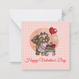 Carte De Correspondance Cute Bear In Love Saint Valentin