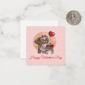 Carte De Correspondance Cute Bear In Love Saint Valentin (Devant/Arrière en situation)