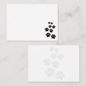Carte De Correspondance Cute Black Cartoon Pet Paw Trail (Devant / Derrière)