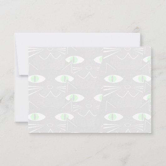 Carte De Correspondance Cute Black Cat Personalized Monogram (Dos)