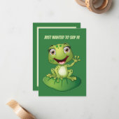 Carte De Correspondance Cute bonjour grenouille ajouter du texte (Devant/Arrière en situation)