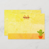 Carte De Correspondance Cute Cartoon Cactus Painting Custom Monogram (Devant / Derrière)