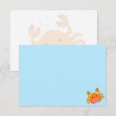 Carte De Correspondance Cute Cartoon Crab Blue Ocean Custom Blank (Devant / Derrière)