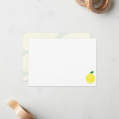 Carte De Correspondance Cute Cartoon Lemon Blank (Devant/Arrière en situation)