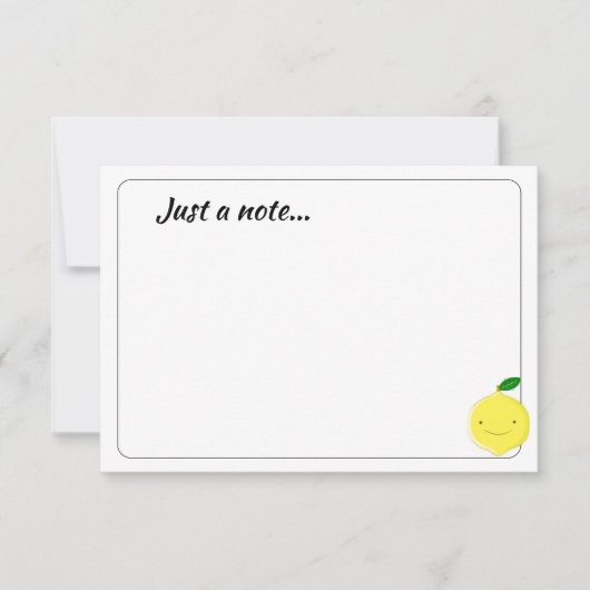 Carte De Correspondance Cute Cartoon Lemon Custom Just a Note (Devant)