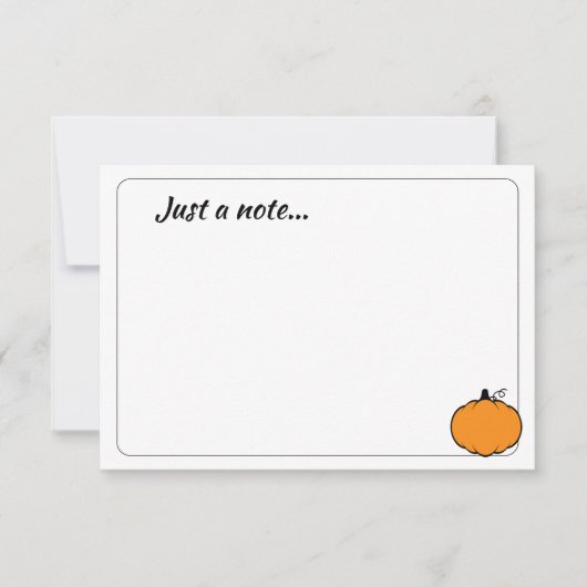 Carte De Correspondance Cute Cartoon Pumpkin Custom Just a Note (Devant)
