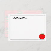 Carte De Correspondance Cute Cartoon Tomato Custom Just a Note (Devant / Derrière)