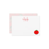 Carte De Correspondance Cute Cartoon Tomato Custom Monogram (Devant/Arrière en situation)