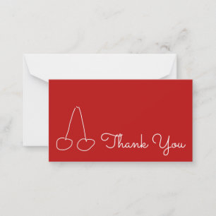 Carte De Correspondance Cute cerise simple minimaliste