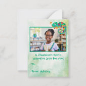Carte De Correspondance Cute Chameleon Enfants Classroom Saint-Valentin  (Devant)