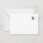 Carte De Correspondance Cute Christmas Card – Tom & Luna Fireplace Scene (Dos)