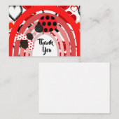 Carte De Correspondance Cute deux Ladybugs Merci (Devant / Derrière)