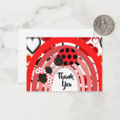 Carte De Correspondance Cute deux Ladybugs Merci (Devant/Arrière en situation)