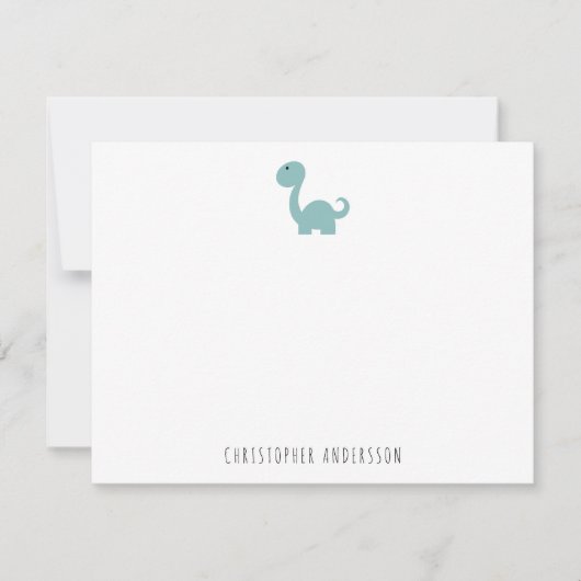 Carte De Correspondance Cute Dinosaur enfant personnalisé (Devant)