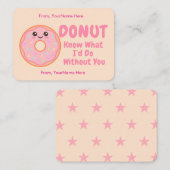 Carte De Correspondance Cute Donut Classroom Valentine Card (Devant / Derrière)