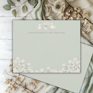 Carte De Correspondance Cute Ducks & Daisies Baby Shower