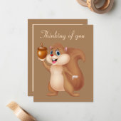 Carte De Correspondance Cute écureuil Penser à toi (Devant/Arrière en situation)