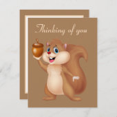 Carte De Correspondance Cute écureuil Penser à toi (Devant / Derrière)