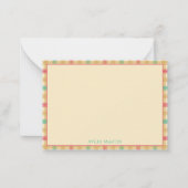 Carte De Correspondance Cute En vichy Check Motif Merci Nursery (Devant)