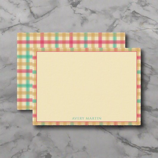 Carte De Correspondance Cute En vichy Check Motif Merci Nursery