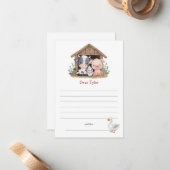 Carte De Correspondance Cute ferme Cochon vache Anniversaire Heure Capsule (Devant/Arrière en situation)