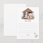 Carte De Correspondance Cute ferme Cochon vache Anniversaire Heure Capsule (Devant / Derrière)