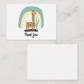 Carte De Correspondance Cute Giraffe Merci (Devant / Derrière)