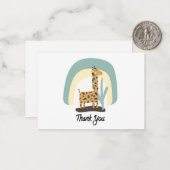 Carte De Correspondance Cute Giraffe Merci (Devant/Arrière en situation)