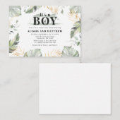 Carte De Correspondance Cute Jungle Safari Baby shower Garçons Giraffe (Devant / Derrière)