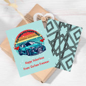 Carte De Correspondance Cute Kids Retro Sun Valentines Car