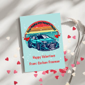 Carte De Correspondance Cute Kids Retro Sun Valentines Car