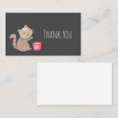 Carte De Correspondance Cute Kitty chat menthe (Devant / Derrière)