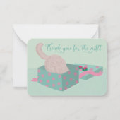 Carte De Correspondance Cute Kitty Merci pour le cadeau (Devant)