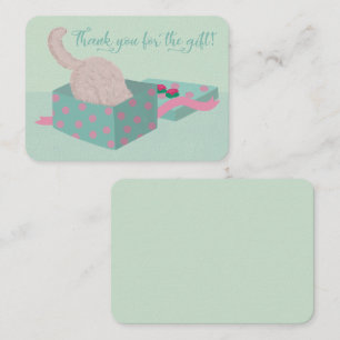 Carte De Correspondance Cute Kitty Merci pour le cadeau