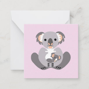 Carte De Correspondance Cute KOALA - Faune Aussie - Marsupial - Rose