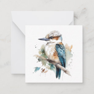 Carte De Correspondance Cute Kookaburra sur une branche peinte en couleur