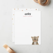 Carte De Correspondance Cute Leopard Safari animal (Devant/Arrière en situation)