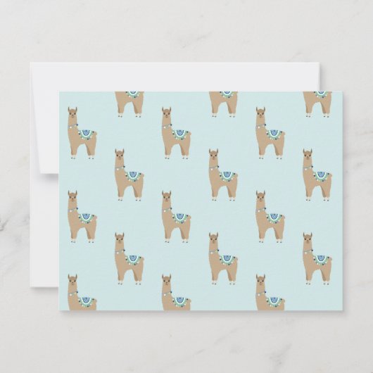 Carte De Correspondance Cute Llama Personnalisé Appartement Merci Notes (Dos)