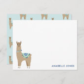 Carte De Correspondance Cute Llama Personnalisé Appartement Merci Notes (Devant / Derrière)