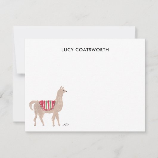Carte De Correspondance Cute Llama Personnalisé Boho Animal Artwork (Devant)