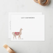 Carte De Correspondance Cute Llama Personnalisé Boho Animal Artwork (Devant/Arrière en situation)