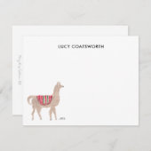 Carte De Correspondance Cute Llama Personnalisé Boho Animal Artwork (Devant / Derrière)