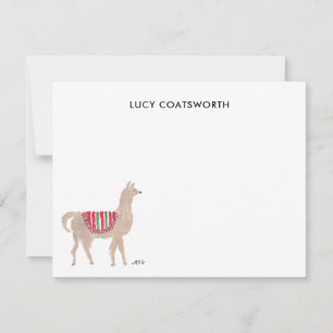 Carte De Correspondance Cute Llama Personnalisé Boho Animal Artwork
