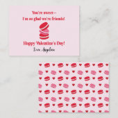 Carte De Correspondance Cute Macarons Valentines Salle de classe (Devant / Derrière)