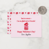 Carte De Correspondance Cute Macarons Valentines Salle de classe (Devant/Arrière en situation)