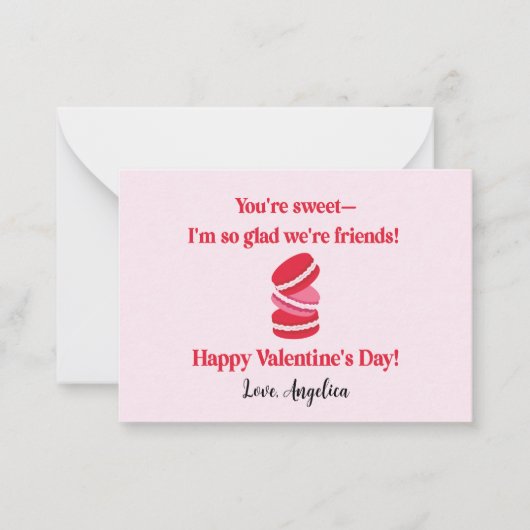 Carte De Correspondance Cute Macarons Valentines Salle de classe (Devant)
