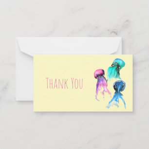 Carte De Correspondance Cute méduse trio aquarelle art