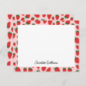 Carte De Correspondance Cute Motif rose fraise Personnalisé (Devant / Derrière)