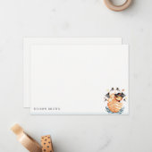 Carte De Correspondance Cute Nautical Pirate Ship Lion Cub Anniversaire de (Devant/Arrière en situation)