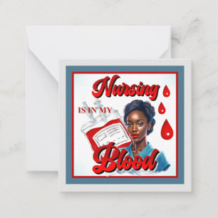 Carte De Correspondance Cute Nurse Pinup_ C'est dans mon sang